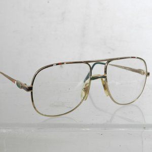 1980's Vintage LACOSTE 217 FL L 187 Eyeglasses Aviator Gold Frame Kids Size
